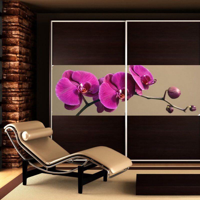 Nálepka na skříň - Fialová orchidej