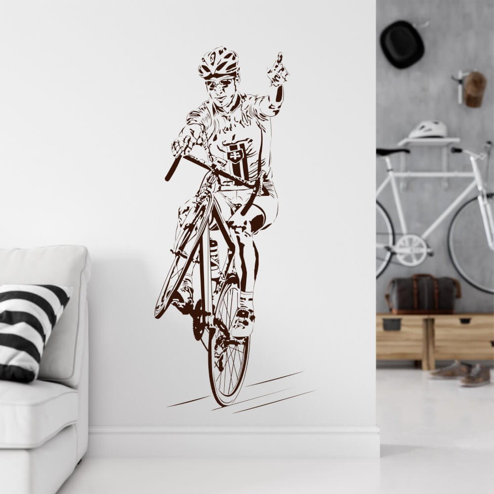 Samolepka na zeď - Cyklista