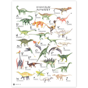 Obrazy na stěnu do dětského pokoje - Dinosauří abeceda