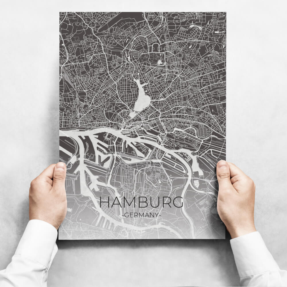 Sada obrazů - Map Of Hamburg