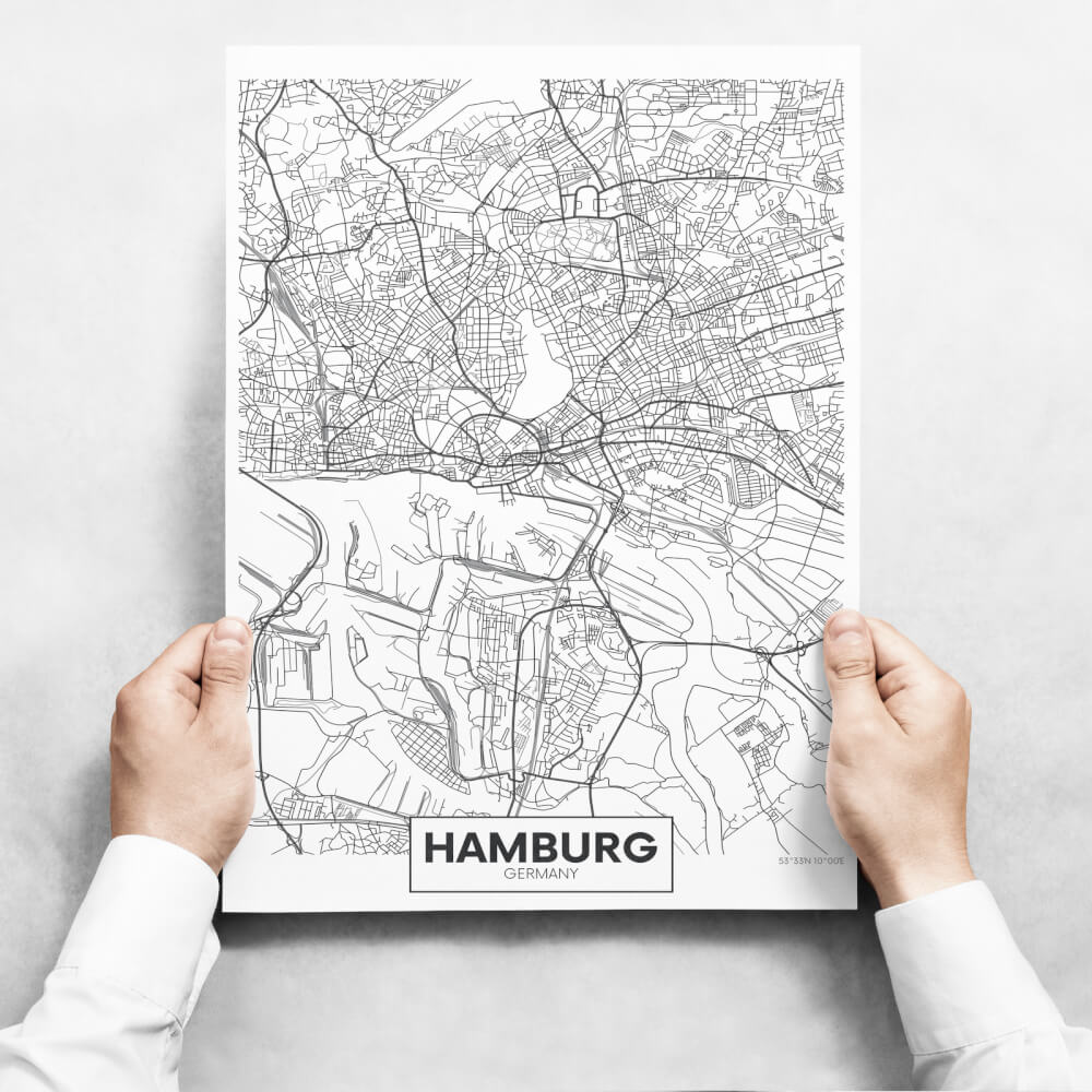 Sada obrazů - Map of Hamburg II