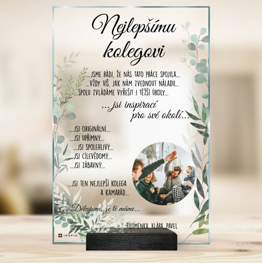 Levně Dárek pro kolegu - personalizovaná plaketa s vlastním textem a designem