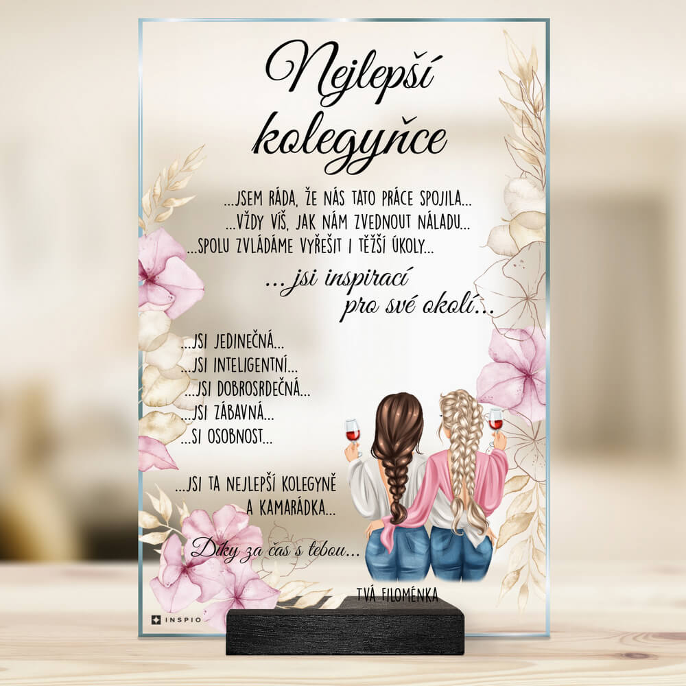 Levně Dárek pro kolegyni - personalizovaná plaketa s vlastním textem a designem