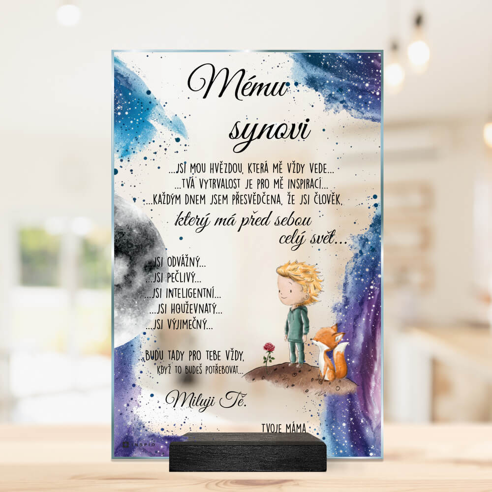 Levně Jedinečný dárek pro syna - plaketa s vlastním textem a designem