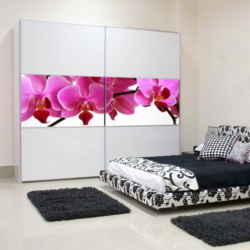 Levně Nálepka na nábytek - Růžové orchideje