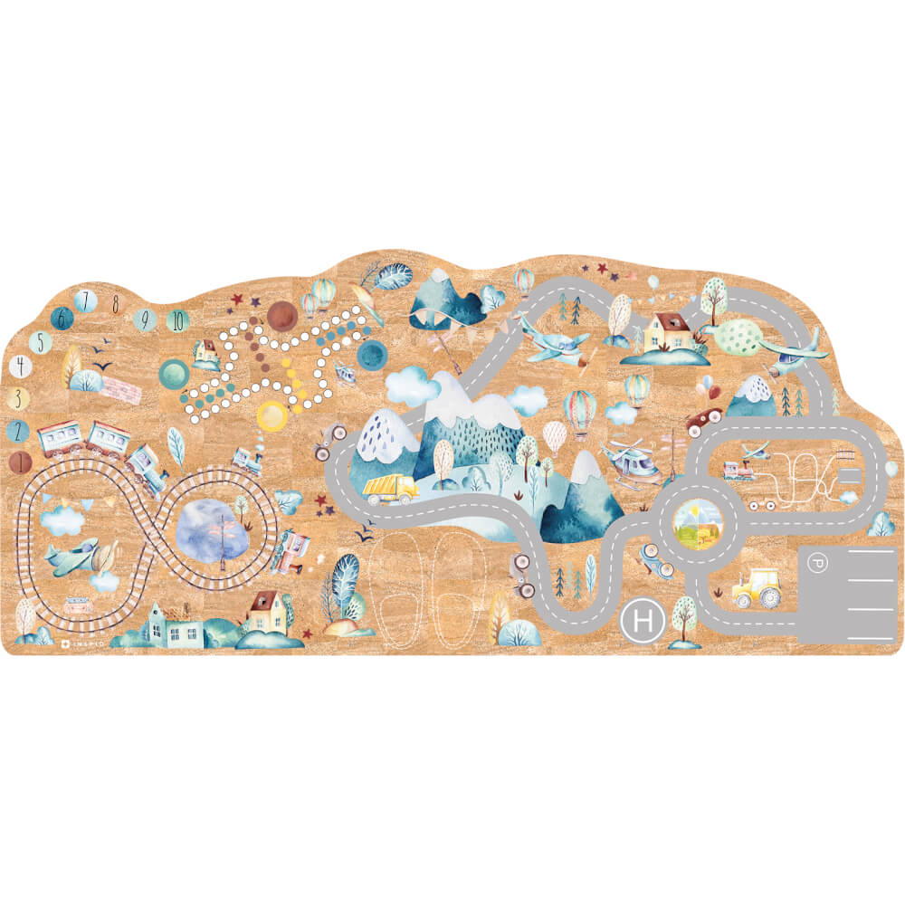 Levně Dětský korkový koberec (hrací podložka) s parkovištěm