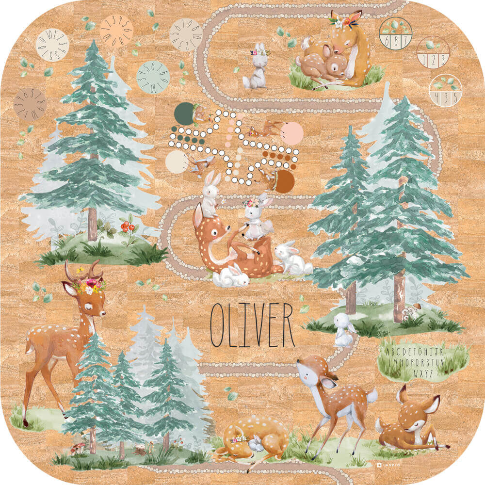 Levně Dětský korkový koberec - Kamarádi z lesa a hry pro děti