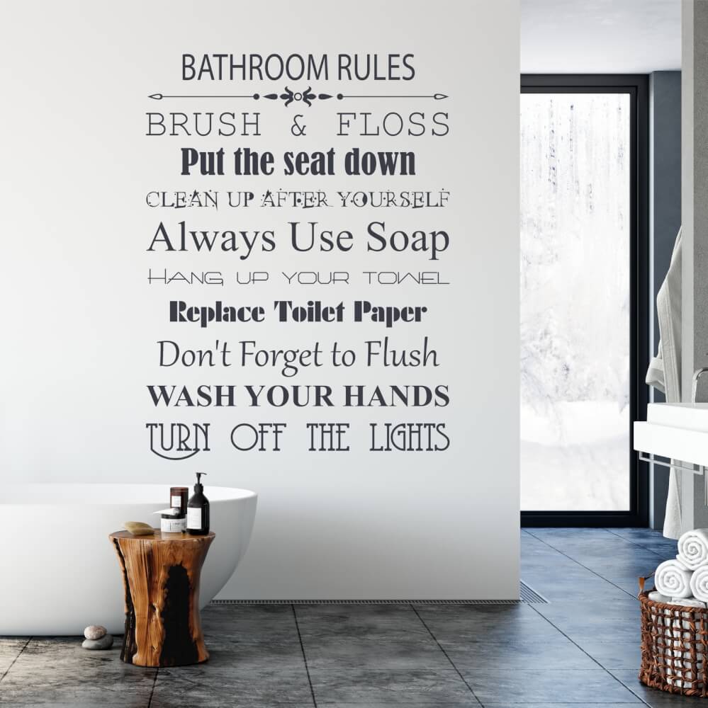 Samolepka na zeď - Bathroom Rules
