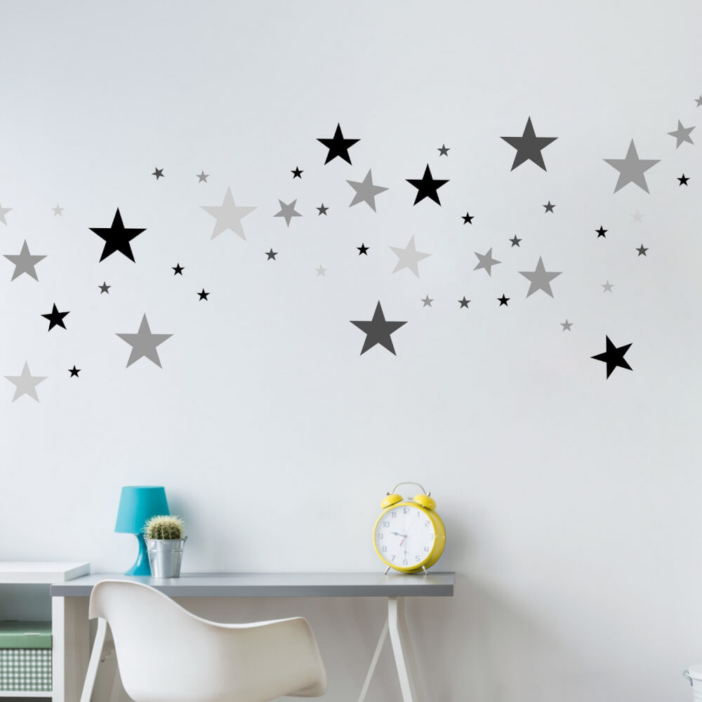 Levně Dětské samolepky na zeď - 100 hvězd