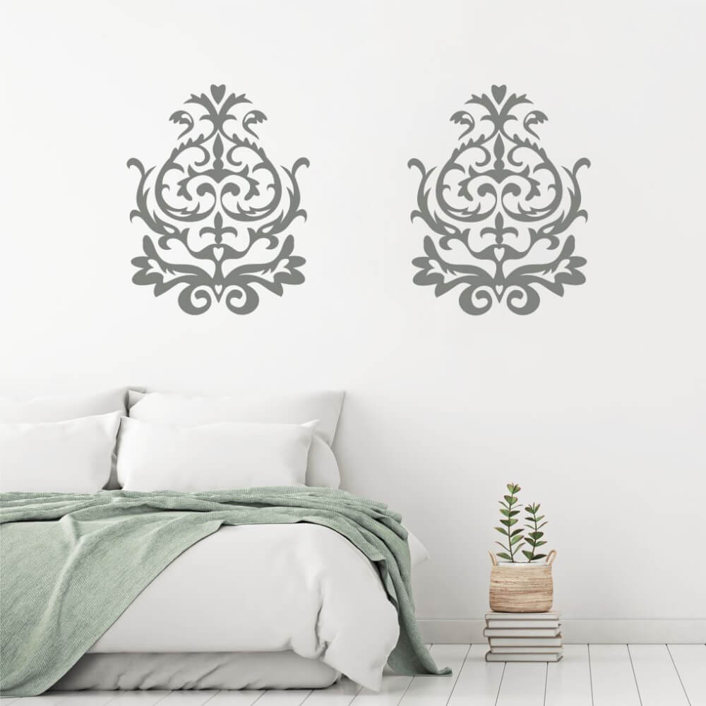 Levně Samolepka na zeď - Ornament ve dvou barvách