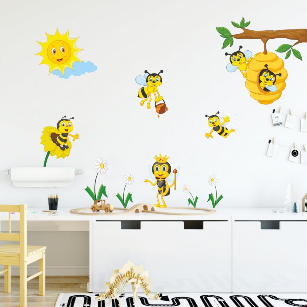 Dětské samolepky na zeď - Včelí království