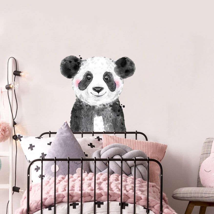 Samolepky na zeď dětské - Velké panda v černobílé barvě