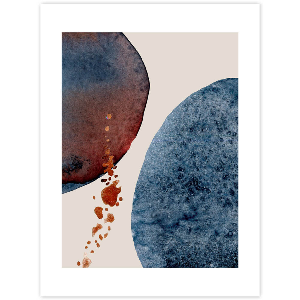 Levně Abstraktní obraz na zeď - modré kruhy