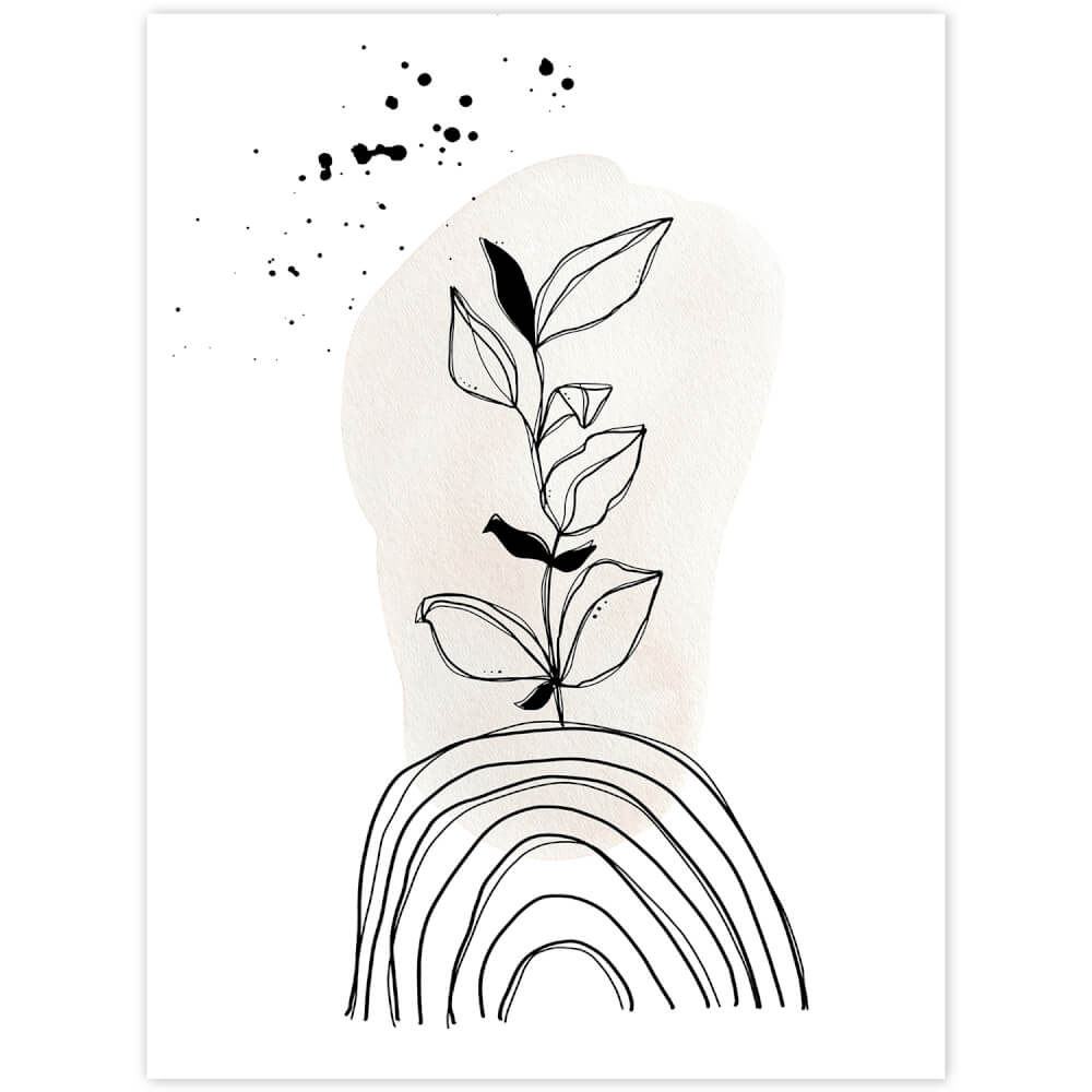 Levně Černobílý květ - obraz na stěnu