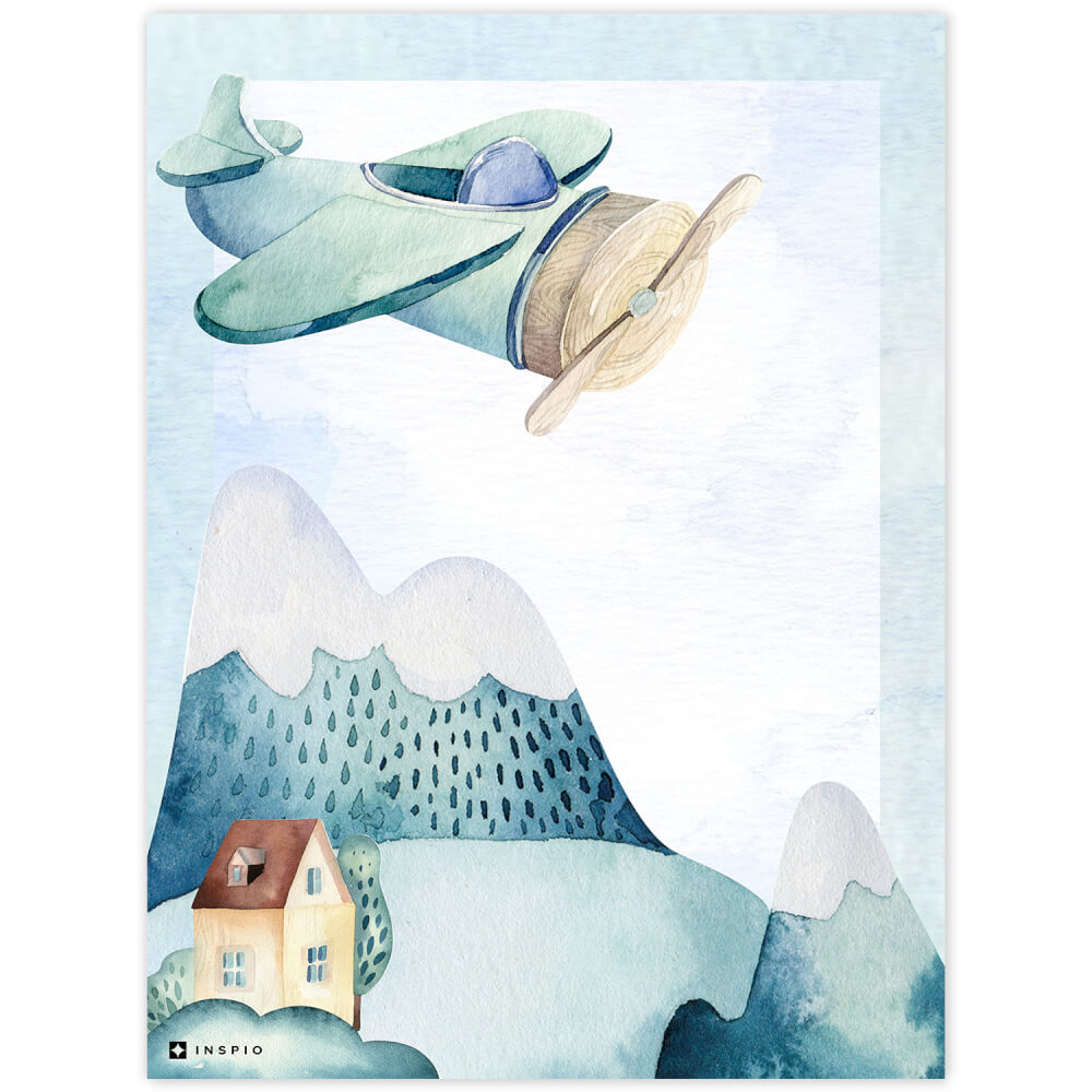 Levně Letadlo nad horami - obraz na stěnu
