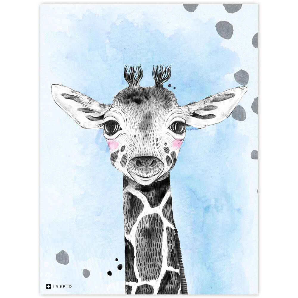 Levně Obraz do dětského pokoje - Barevný se žirafou