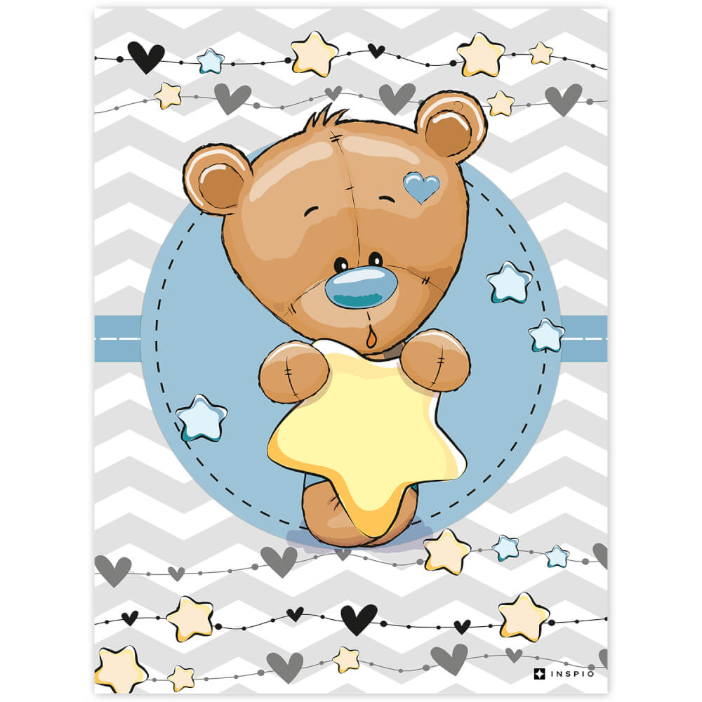 Obraz rozkošného medvídka s hvězdou