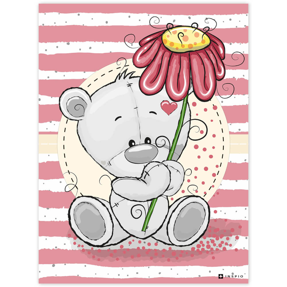 Tabulka moc roztomilého medvídka s květem